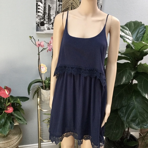Spaghetti straps navy blue dress - Picture 2 of 6